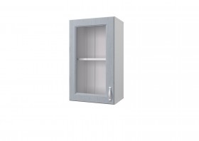 Шкаф 40 с витриной Принцесса (Серый/корпус Белый) в Красном Яре - krasnyj-yar.katalogmebeli.com | фото