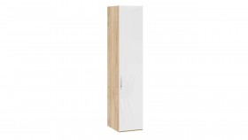 Шкаф для белья с 1 глухой дверью «Эмбер» Яблоня Беллуно/Белый глянец в Красном Яре - krasnyj-yar.katalogmebeli.com | фото