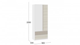 Шкаф для одежды комбинированный «Сканди» Дуб Гарден/Белый/Глиняный серый в Красном Яре - krasnyj-yar.katalogmebeli.com | фото 4