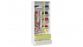 Шкаф для одежды комбинированный «Сканди» Дуб Гарден/Белый/Зеленый в Красном Яре - krasnyj-yar.katalogmebeli.com | фото 4