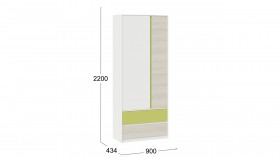 Шкаф для одежды комбинированный «Сканди» Дуб Гарден/Белый/Зеленый в Красном Яре - krasnyj-yar.katalogmebeli.com | фото 5