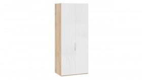 Шкаф для одежды с 2 глухими дверями «Эмбер» Яблоня Беллуно/Белый глянец в Красном Яре - krasnyj-yar.katalogmebeli.com | фото