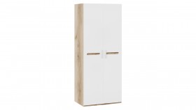 Шкаф для одежды с 2-мя дверями «Фьюжн» Дуб Делано/Белый глянец в Красном Яре - krasnyj-yar.katalogmebeli.com | фото