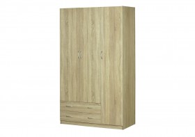 Шкаф для платья и белья 3-х дверный без зеркала Дуб Сонома в Красном Яре - krasnyj-yar.katalogmebeli.com | фото