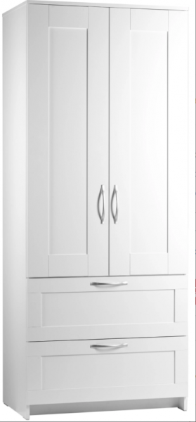 Шкаф двухдверный Сириус с 2 ящиками белый в Красном Яре - krasnyj-yar.katalogmebeli.com | фото