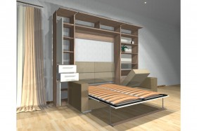 Шкаф-кровать с диваном Каролина в Красном Яре - krasnyj-yar.katalogmebeli.com | фото 3