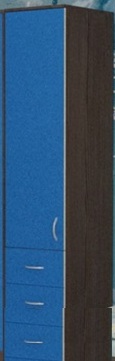 Шкаф-пенал №2 (закрытый) Бодего темный/Голубой в Красном Яре - krasnyj-yar.katalogmebeli.com | фото