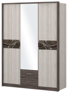 Шкаф трехстворчаты с зеркалом Шк68.1 Николь в Красном Яре - krasnyj-yar.katalogmebeli.com | фото 1