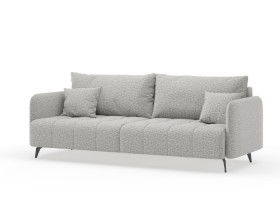 Валериан диван трёхместный прямой Светло-серый, ткань RICO FLEX 108 в Красном Яре - krasnyj-yar.katalogmebeli.com | фото